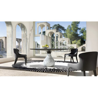Aqua Table De Repas Ronde - Carrare Brillant Fenix