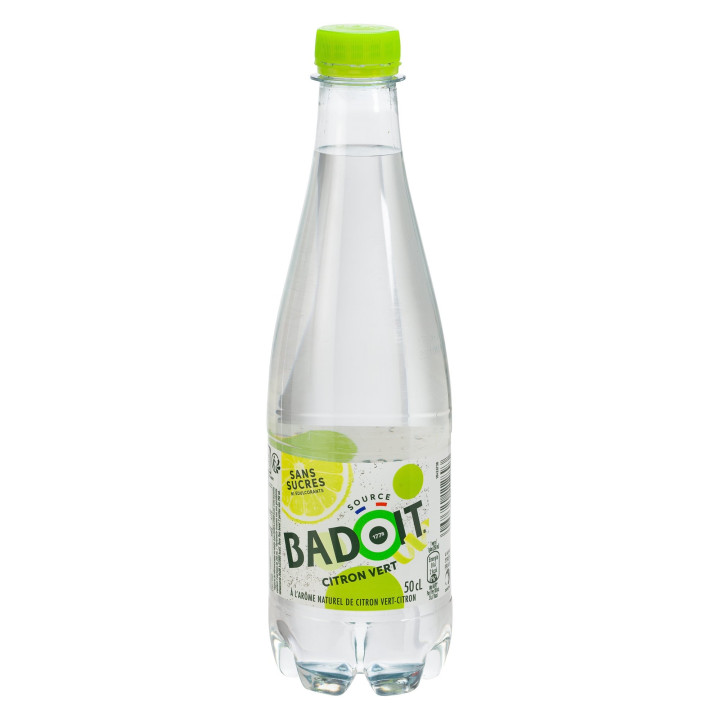 Eau gazeuse Badoit citron vert – Bouteille de 0.5 litre